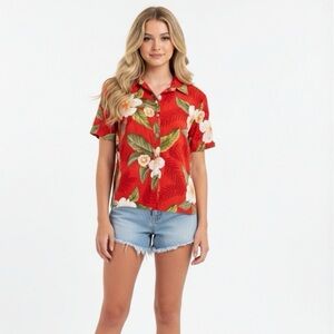 Hawaii Jacks Cafe Rayon Hawaiian Shirt